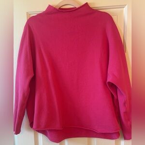 NWOT| Frank & Eileen | Women’s Bold Pink Effie Funnel Neck Capelet Top Small